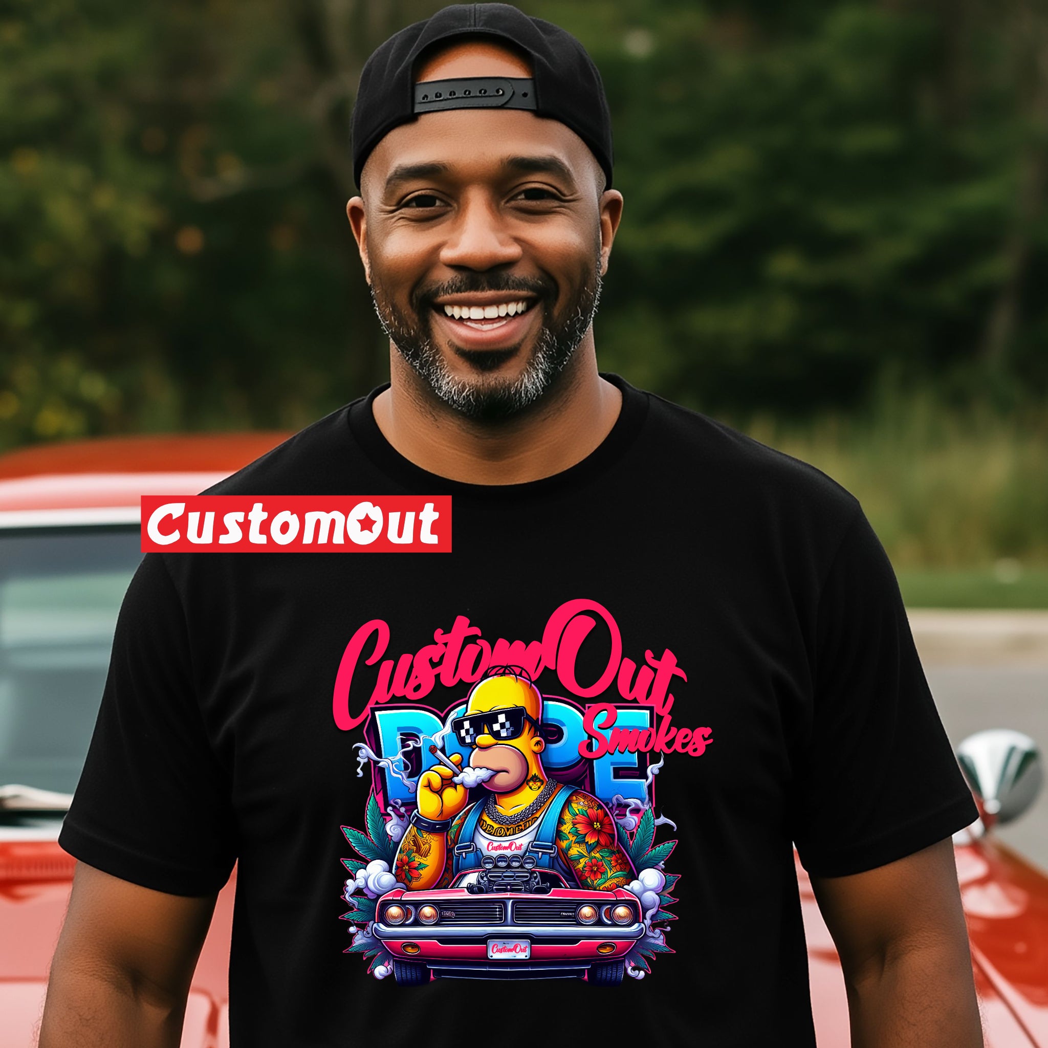 CustomOut Smokes "Doughboy Homer" 420 Tee